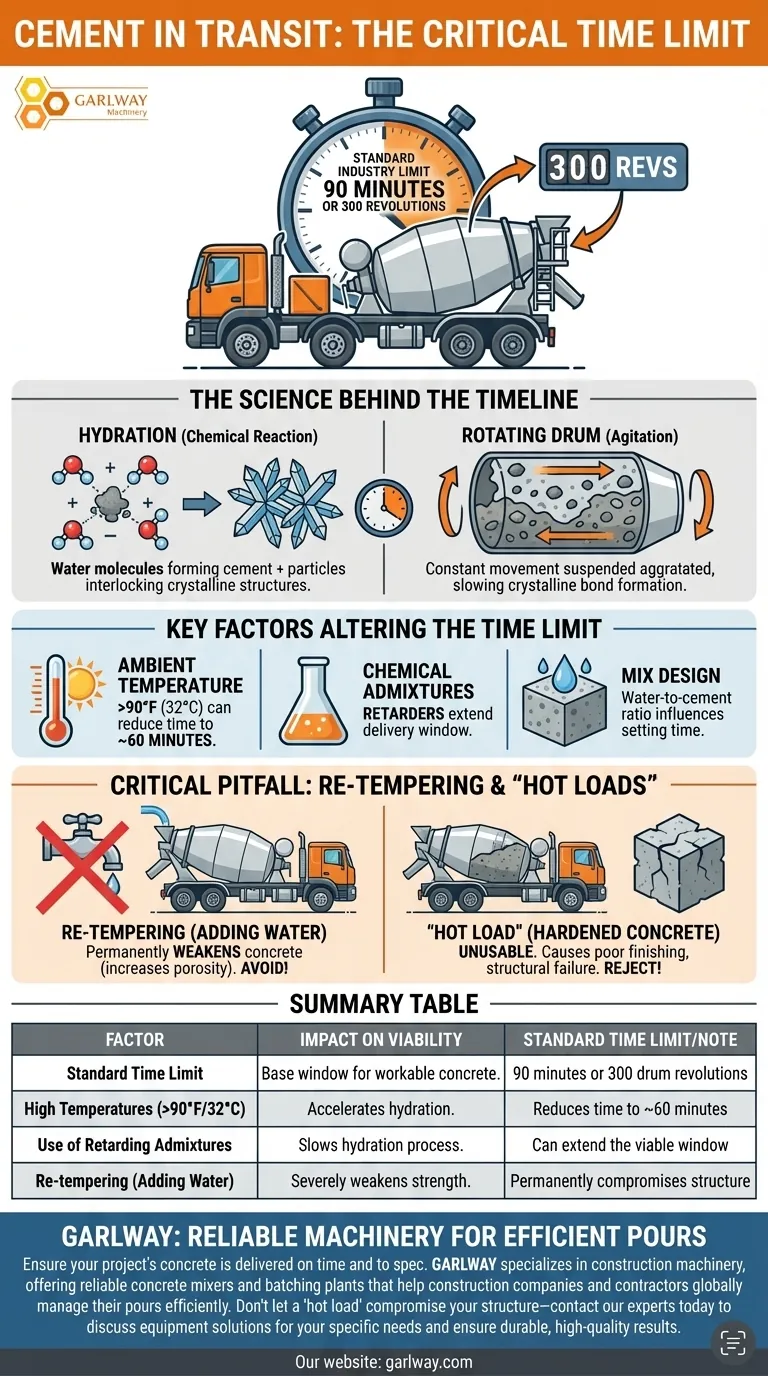How long can cement be kept in a cement truck before it starts hardening? Ensure Structural Integrity on Your Site Visual Guide
