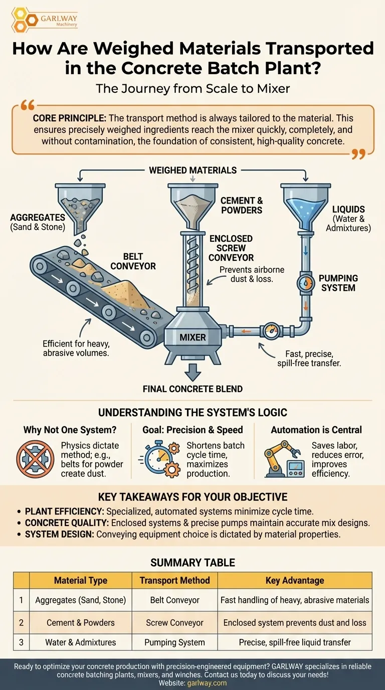 콘크리트 배치 플랜트에서 계량된 재료는 어떻게 운반됩니까? 속도와 정확성을 위한 맞춤형 시스템 시각적 가이드