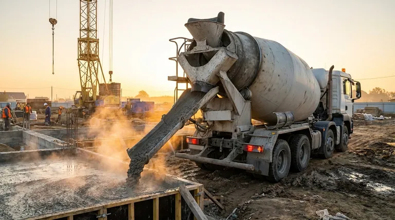 시멘트 트럭이 드럼을 회전시키는 이유는 무엇인가요? 값비싼 콘크리트 굳음을 방지하기 위해서입니다.