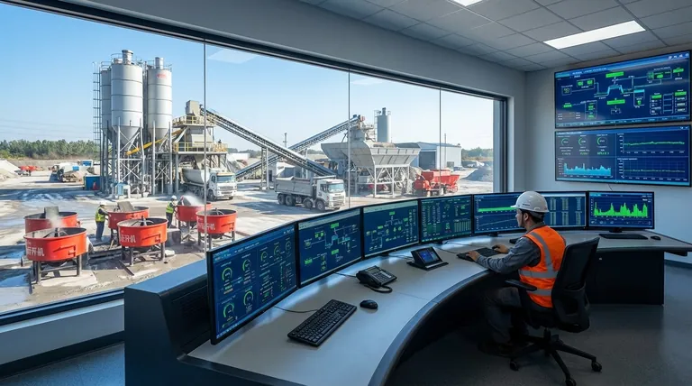 콘크리트 배치 플랜트 제어 시스템의 주요 기능은 무엇인가요? 정밀도 및 효율성 보장