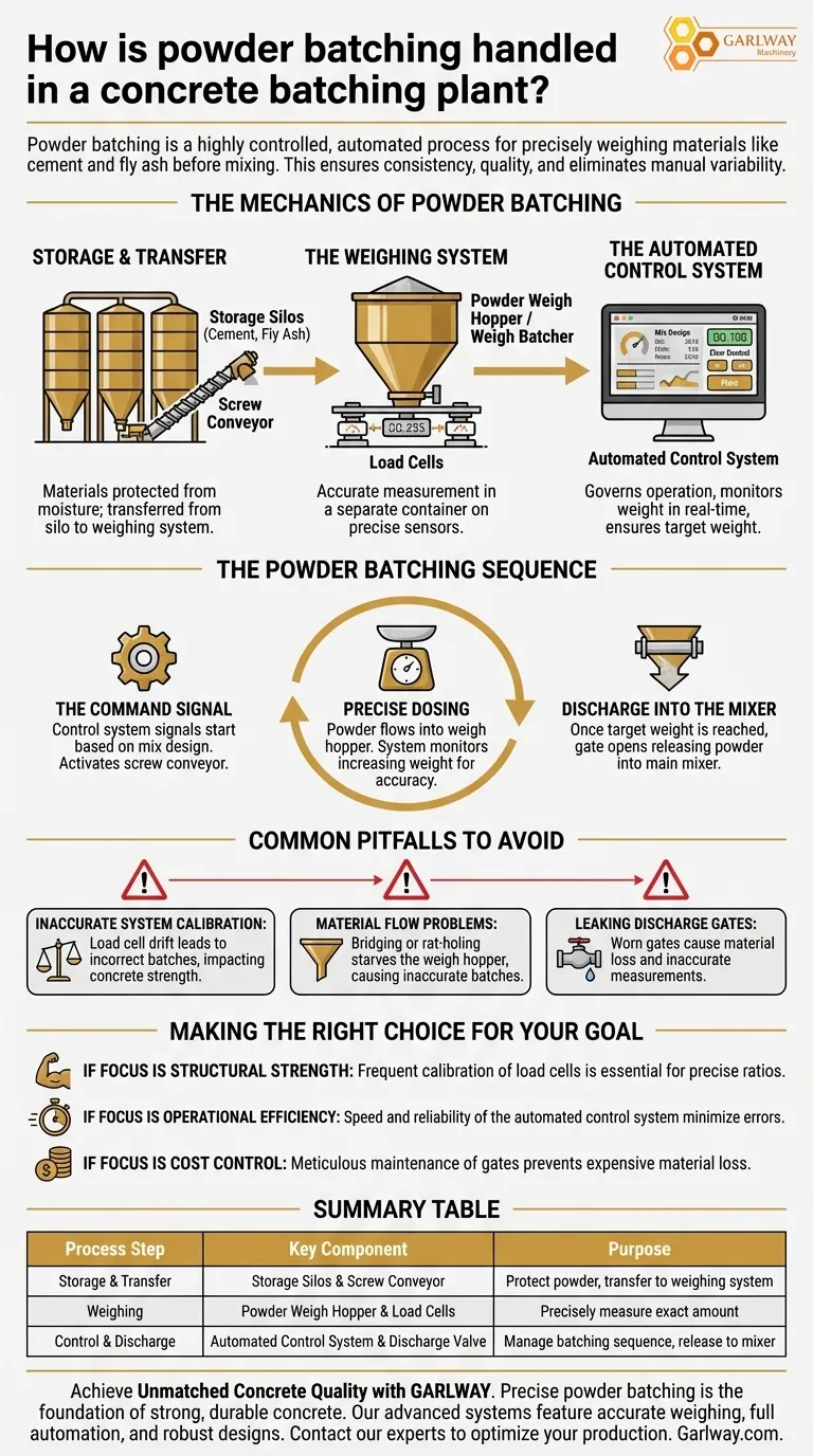 Comment la pesée des poudres est-elle gérée dans une centrale à béton ? Assurer une qualité de mélange précise Guide Visuel