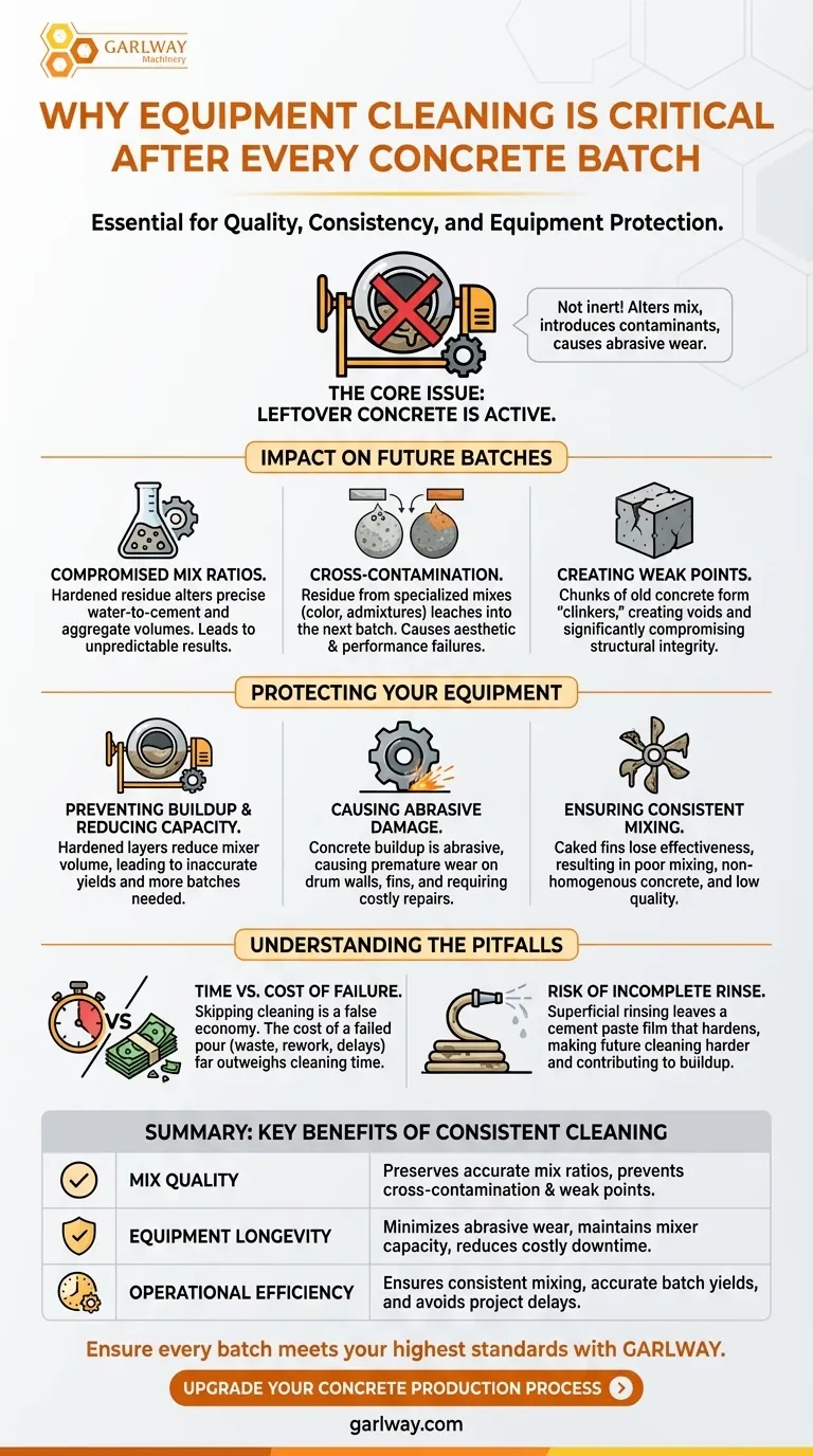 Perché la pulizia delle attrezzature è importante dopo ogni lotto di calcestruzzo prodotto? Garantire la qualità e proteggere i vostri macchinari Guida Visiva