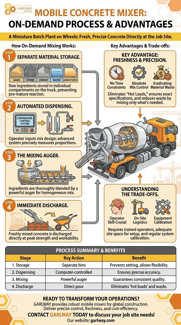 Como funciona o processo de mistura de concreto em misturadores móveis? Obtenha concreto fresco sob demanda Guia Visual
